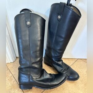 Frye Black and Tan Leather Boots